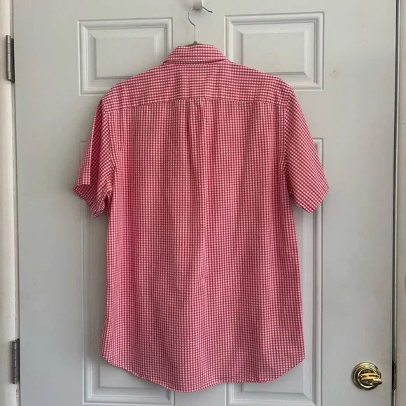 Men’s J. Crew Short Sleeve Gingham Shirt, Size Medium - Picture 7 of 12